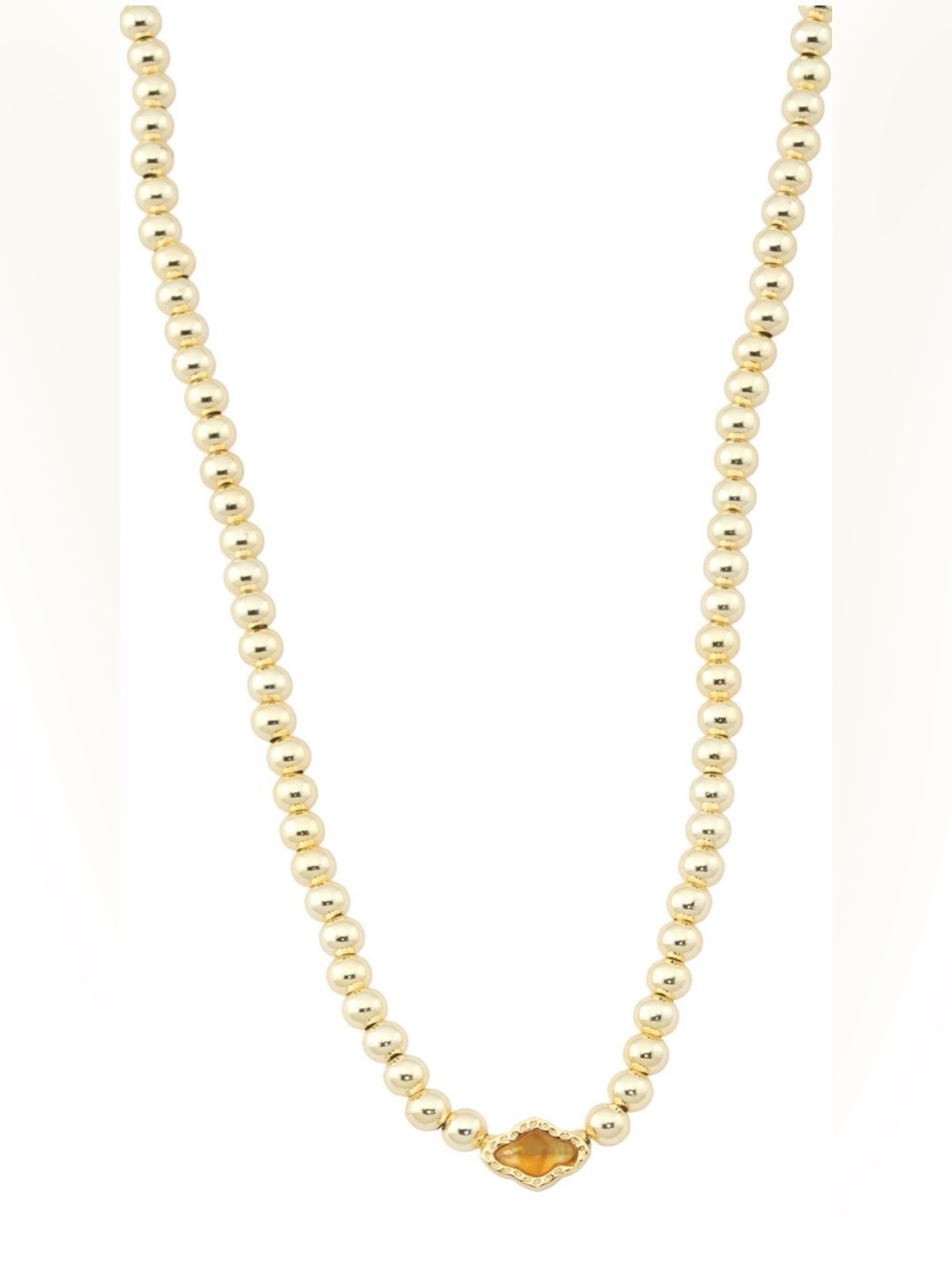 Kendra Scott Goldtone Beaded Marbled Amber Necklace